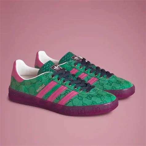 pink and green gucci gazelle|adidas x Gucci Collaboration .